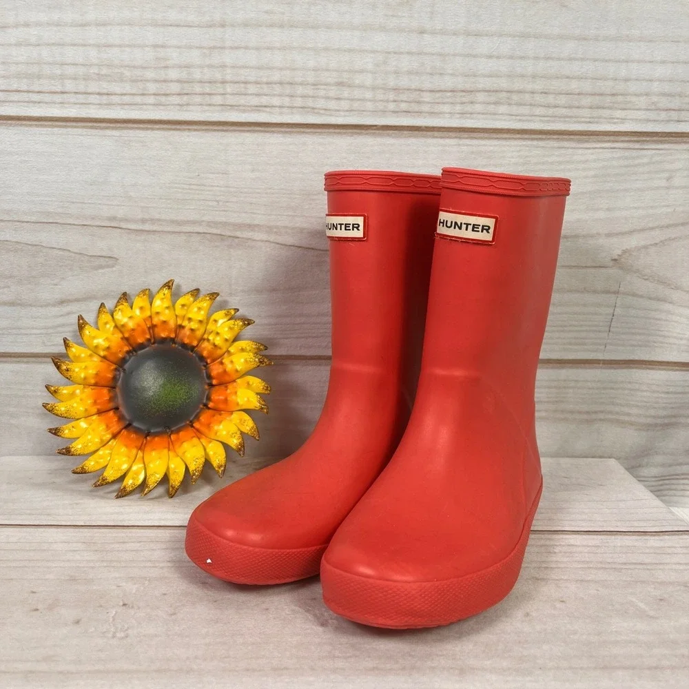 Hunter Kids First Classic Pink Waterproof‎ Rubber Rain Boots Size 13 US 32 EU